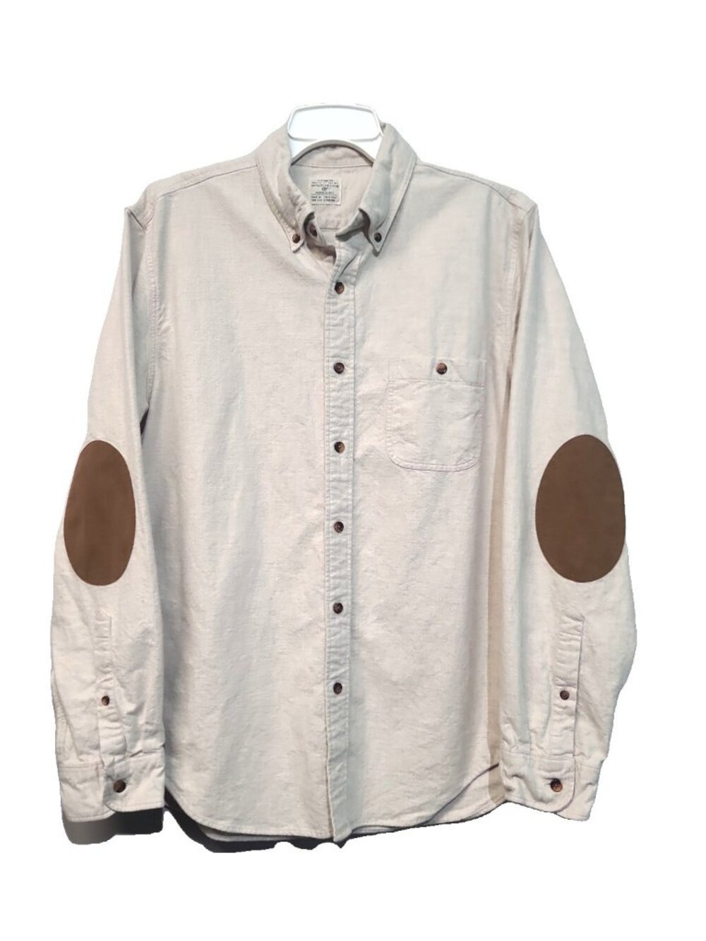 J. Crew Factory Casual Button-Down Shirt Size L Cream EUC Regular